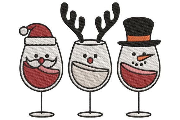 Christmas Wine Glasses Embroidery Design Review