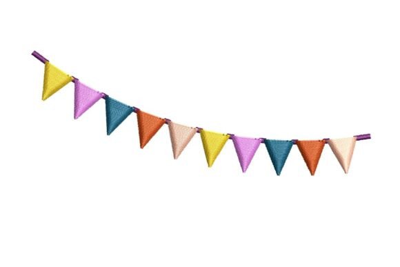 Colorful Party Bunting Banner Embroidery