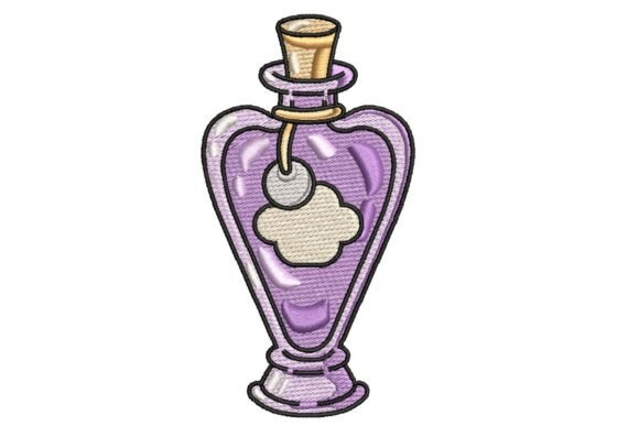 Elegant Purple Potion Bottle Embroidery Design Review