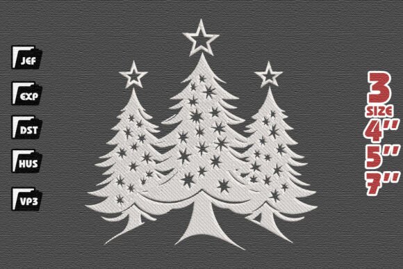 Elegant Starry Christmas Tree Trio Embroidery Design Review