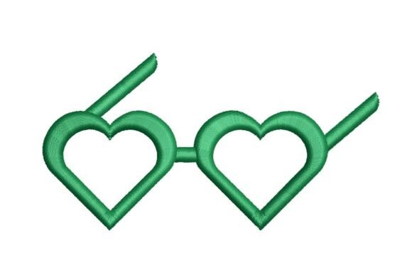 Green Heart-Shaped Frames Embroidery Design