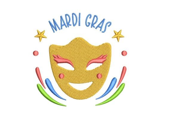Mardi Gras Smiling Mask Embroidery Design Review
