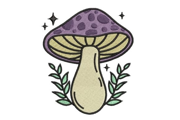 Mystical Spotted Mushroom Embroidery Design