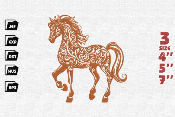 Ornate Copper Horse Embroidery Review