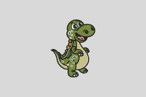 Playful Green Dino Embroidery Design Review